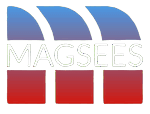 MAGSEES Official Logo – White, 150x150px