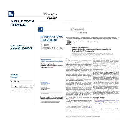 Manufacturer Rating and Certification – IEC International Standard Documents for Magnet Material Testing